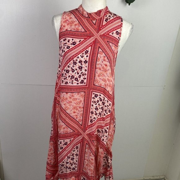 All about Eve Dresses & Skirts - All about Eve Size 8  A-line Dress High neck Sleeveless Pink Floral Paisley